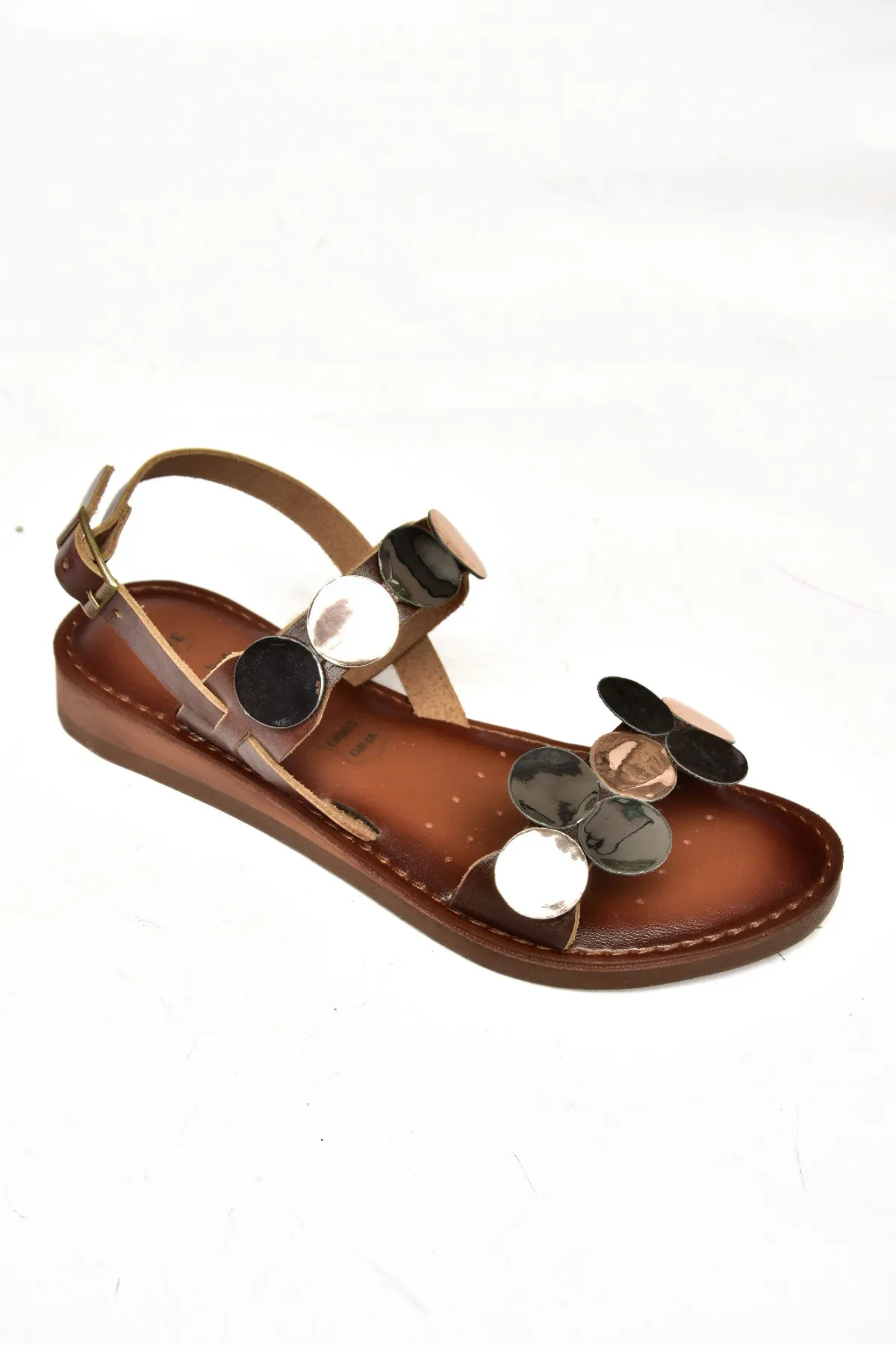 Fox Shoes  Braune Damensandalen aus echtem Leder K374680603