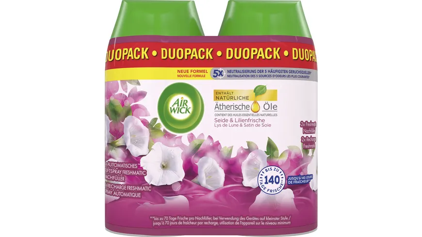 Air Wick Freshmatic Max Nachfüllung DUO Seide & Lilienfrische 500 ml