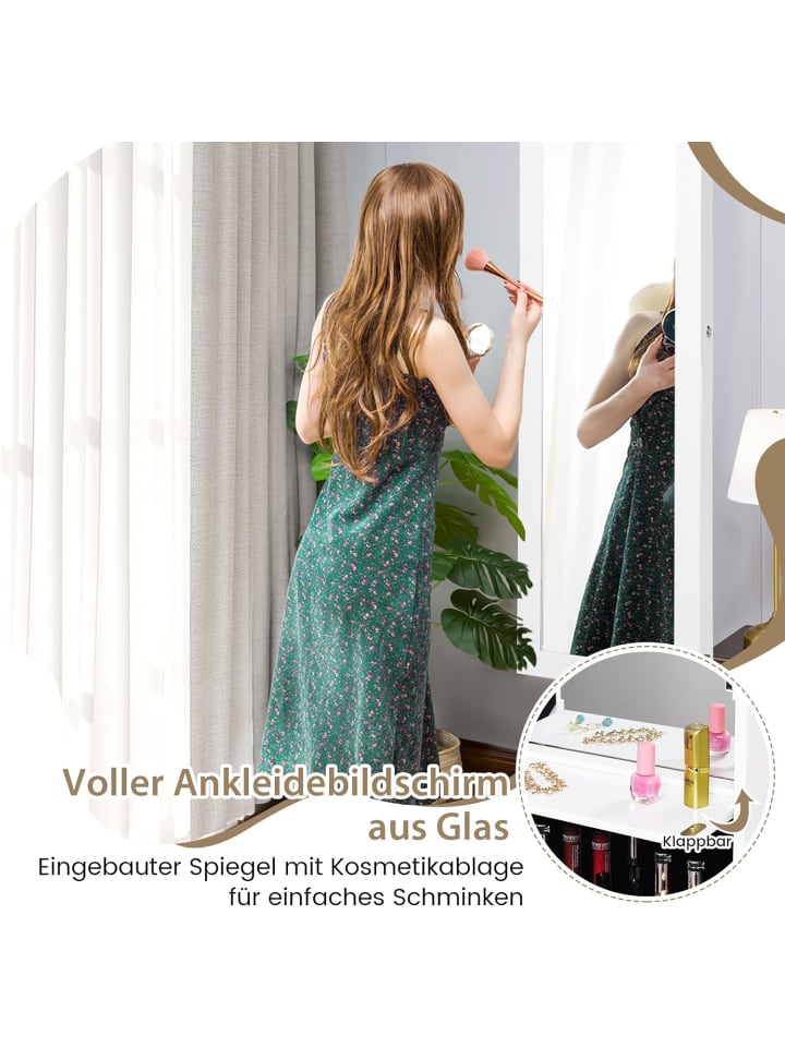 COSTWAY Schmuckschrank in Weiß günstig kaufen 120 cm