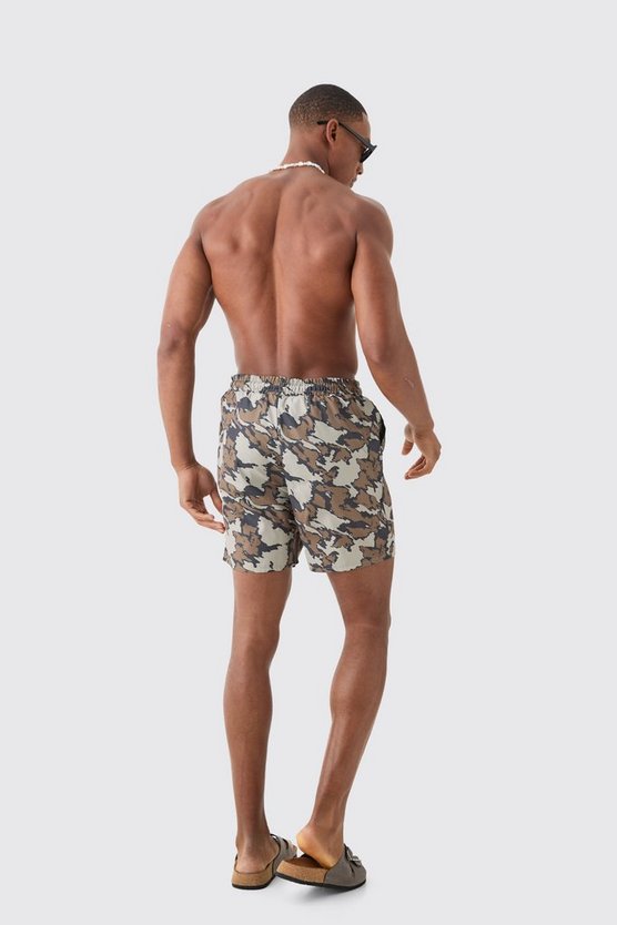 Mittellange Camouflage Badehose