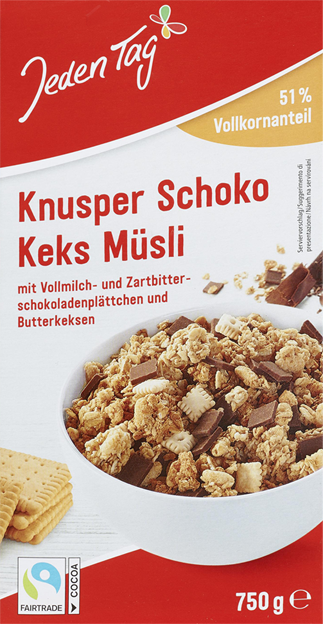 Jeden Tag Knusper Schoko Keks Müsli
