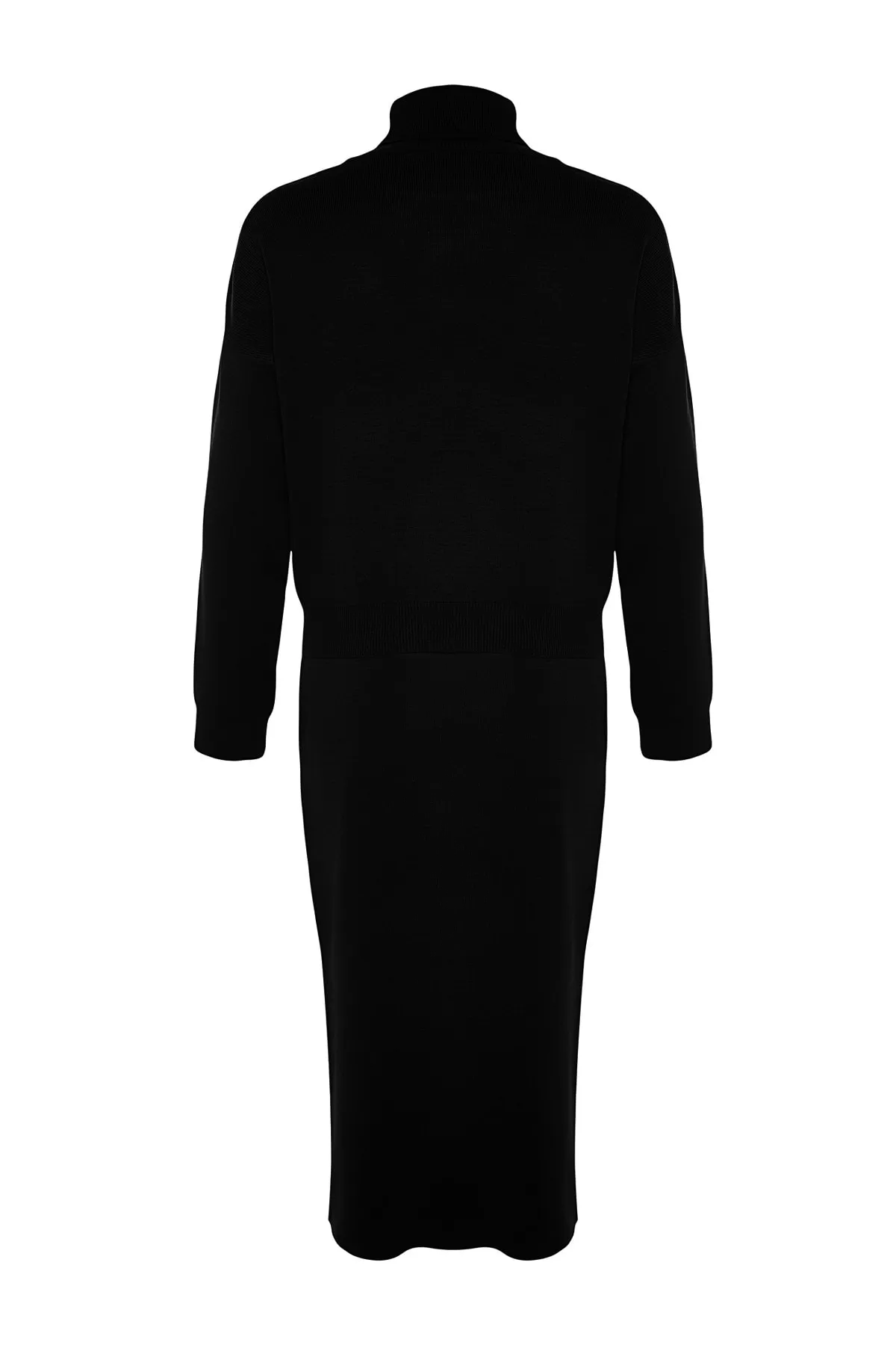 Trendyol Collection  Schwarzes Rollkragen-Strickoberteil und -Unterteil-Set TWOAW24AU00035