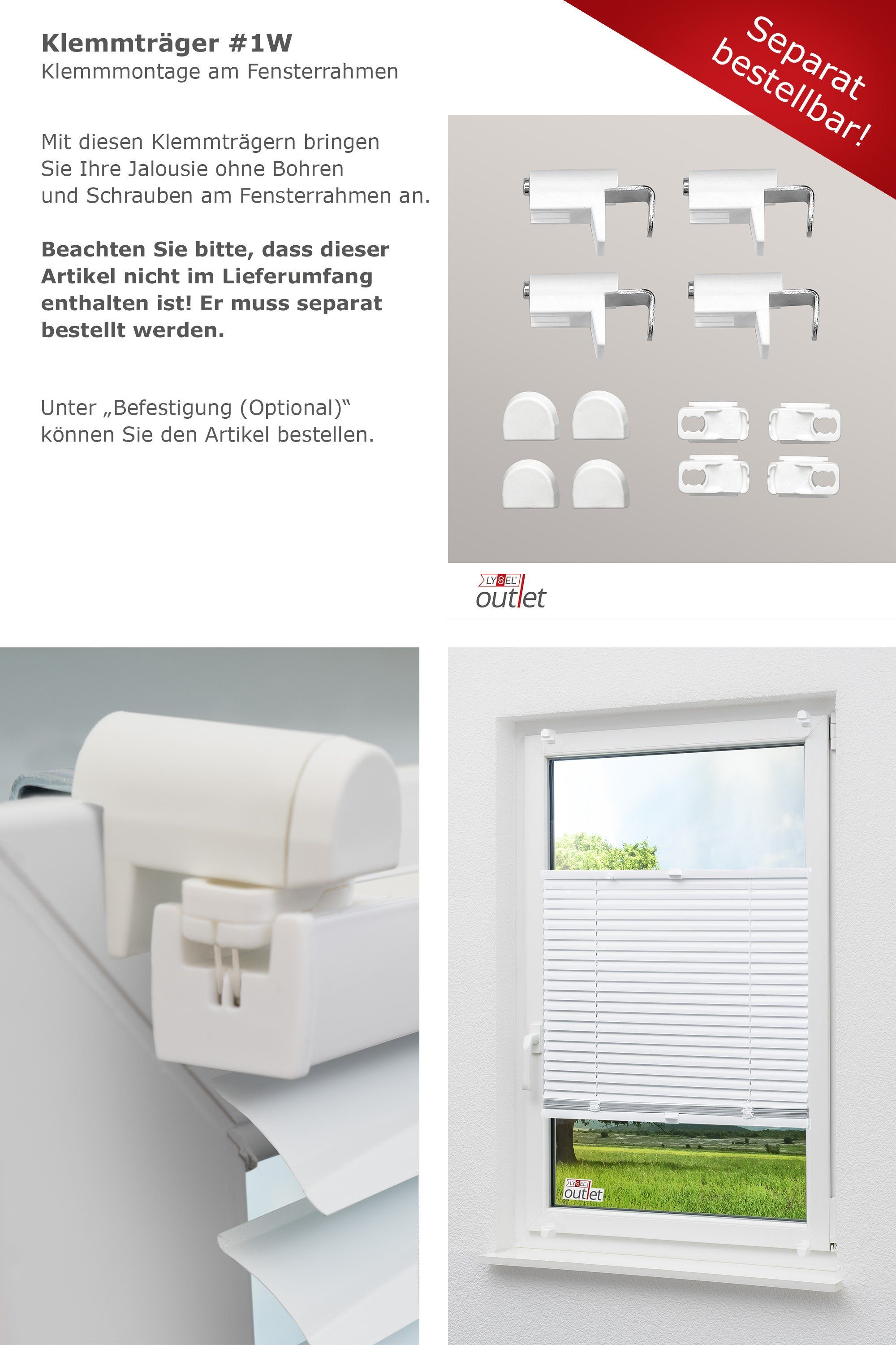Jalousie Alu 20mm verspannt Weiß, LYSEL®, HxB 130x50cm