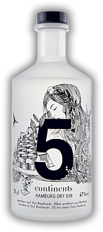 5 Continents Hamburg Dry Gin 5 Continents Hamburg Dry Gin Ein vielschichtiger, klarer und wohlproportionierter Gin aus Hamburg. 0,7	 Liter - Vol 47%