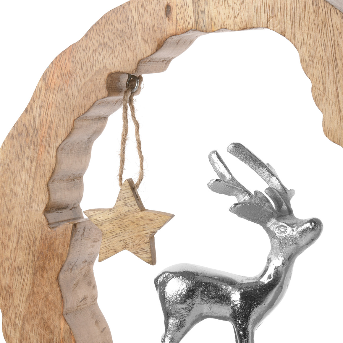 Deko-Rentierfigur aus Metall silber