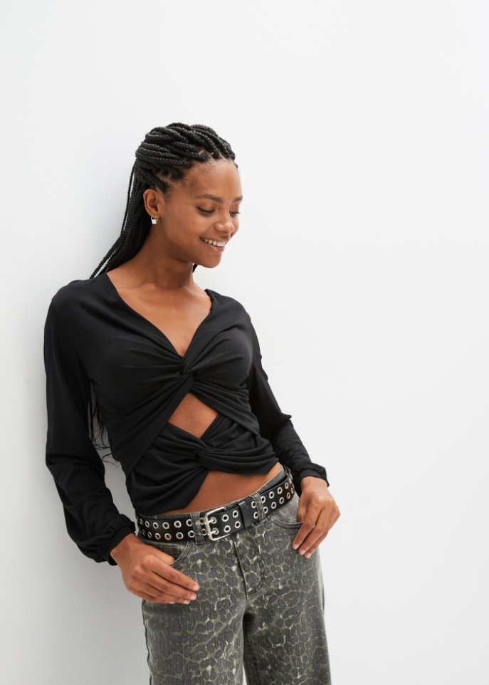 Shirt mit Cut-Out und Twist-Detail