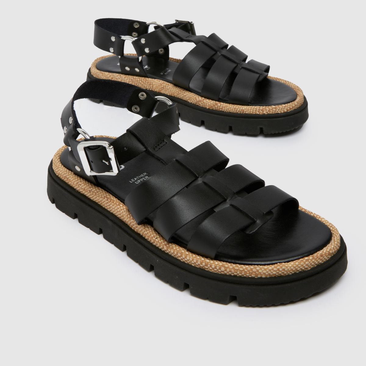 Schuh Texas – Svarta gladiatorsandaler