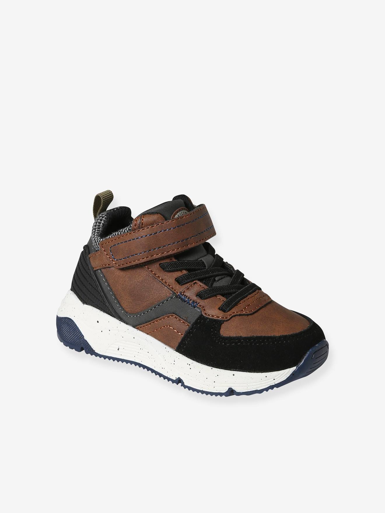 Vertbaudet Kinder Klett-Sneakers - braun