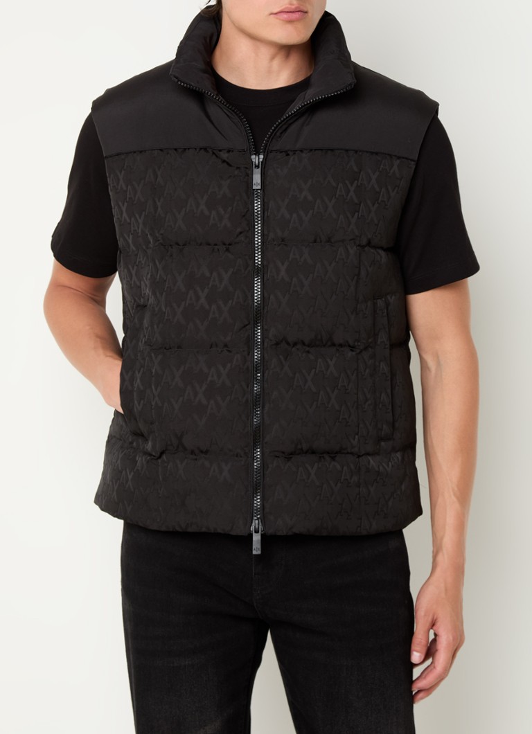 Gilet trapuntato Armani Exchange con imbottitura in piuma e stampa logo