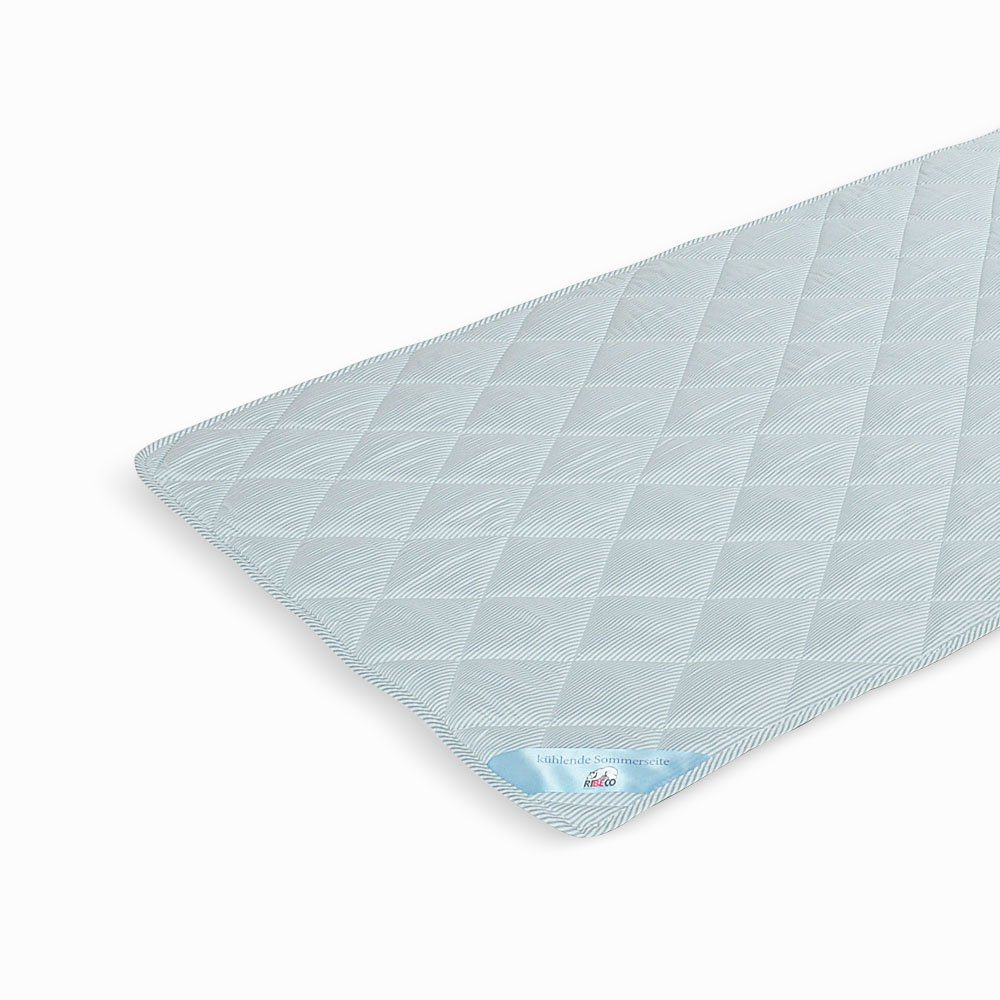 Topper Top Cool Matratzenauflage, RIBECO, 2 cm hoch, Polyester, (Wendematratzenauflage mit kühlendem Effekt, 2 cm hoch), Matratzenauflage, Matratzenschutz, Auflage, kühlende Sommerseite