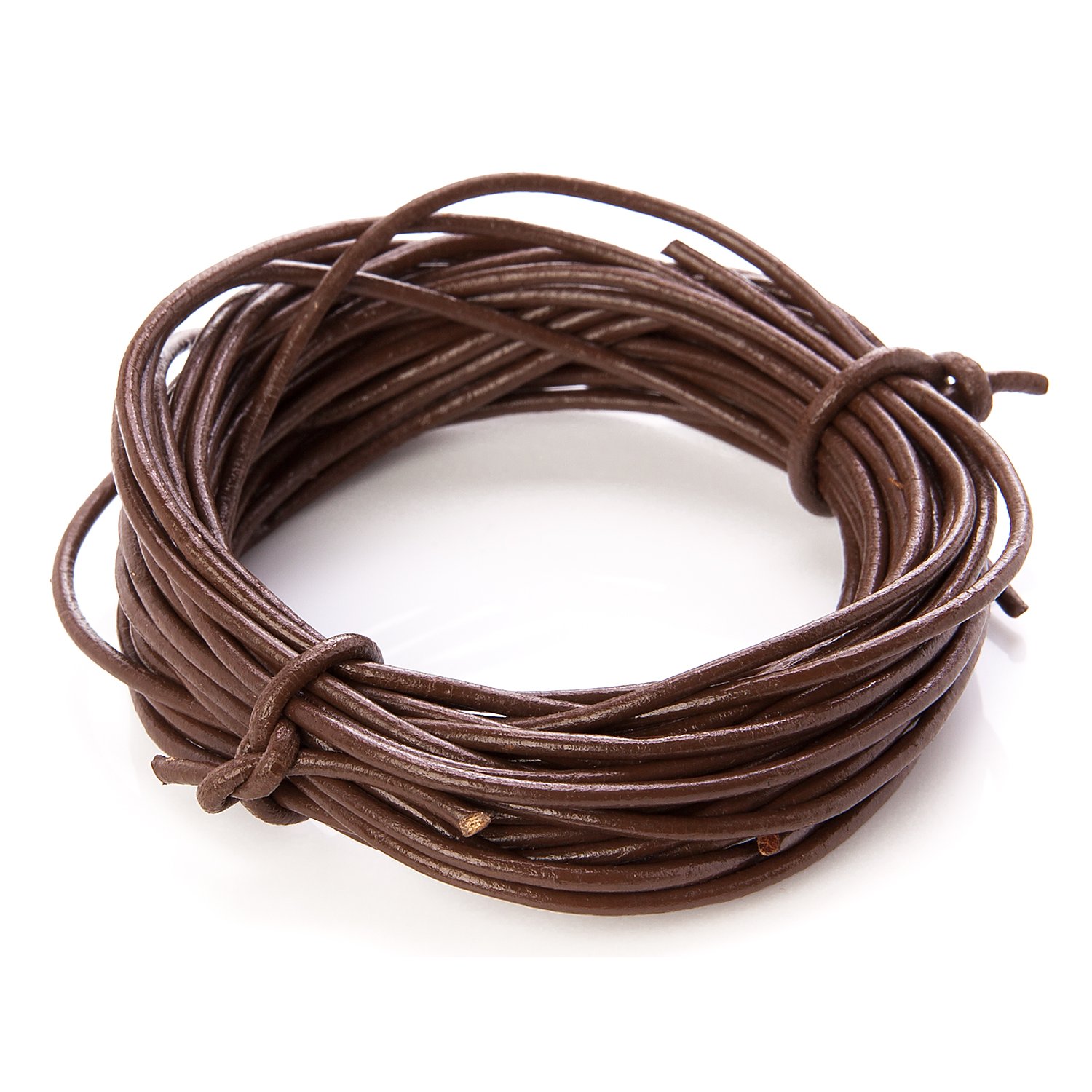 Lederriemen, braun, 2 mm, 5x 2 m