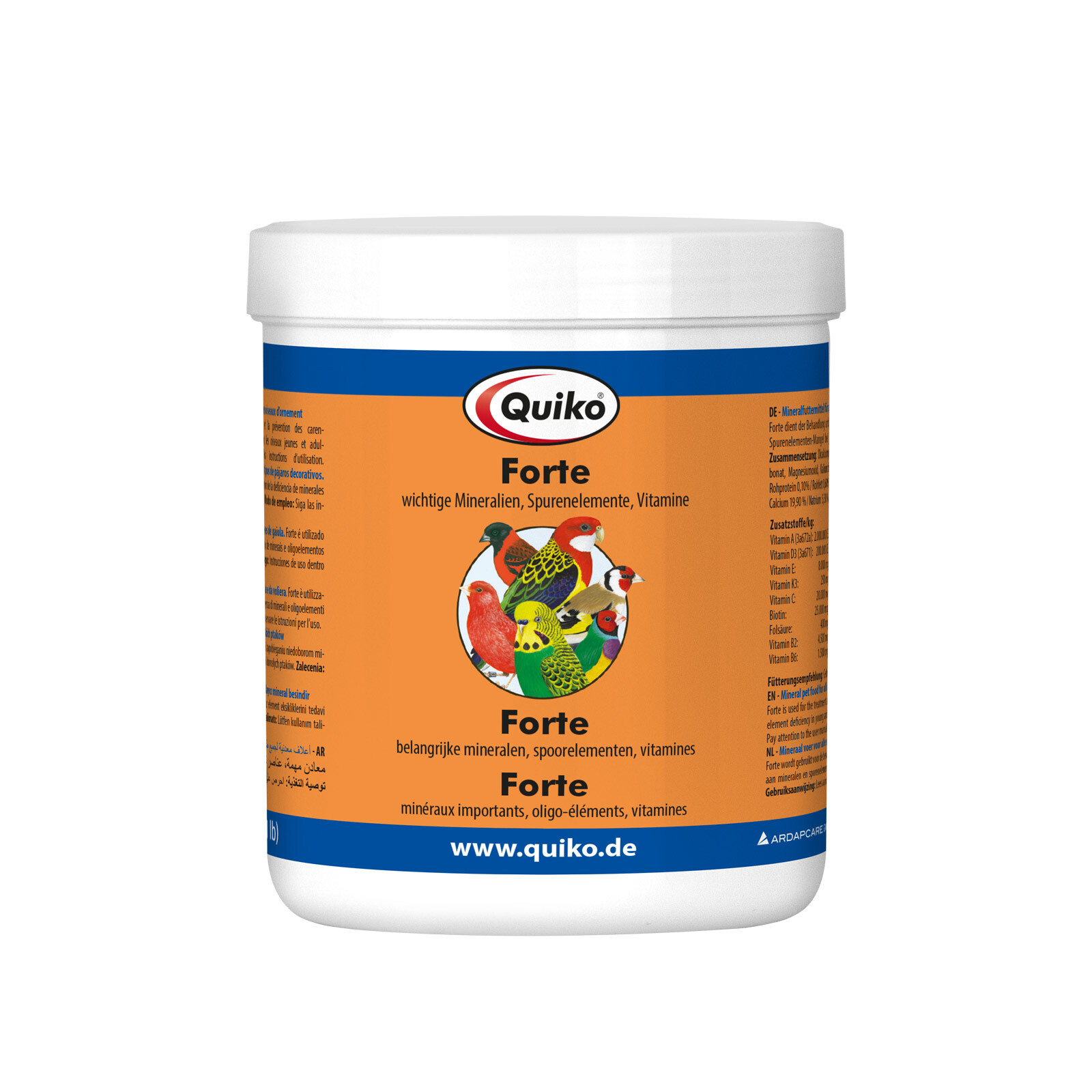 Quiko Ergänzungsfutter Quiko Forte 500g: Mineralien, Spurenelemente und Vitamine für Ziervögel