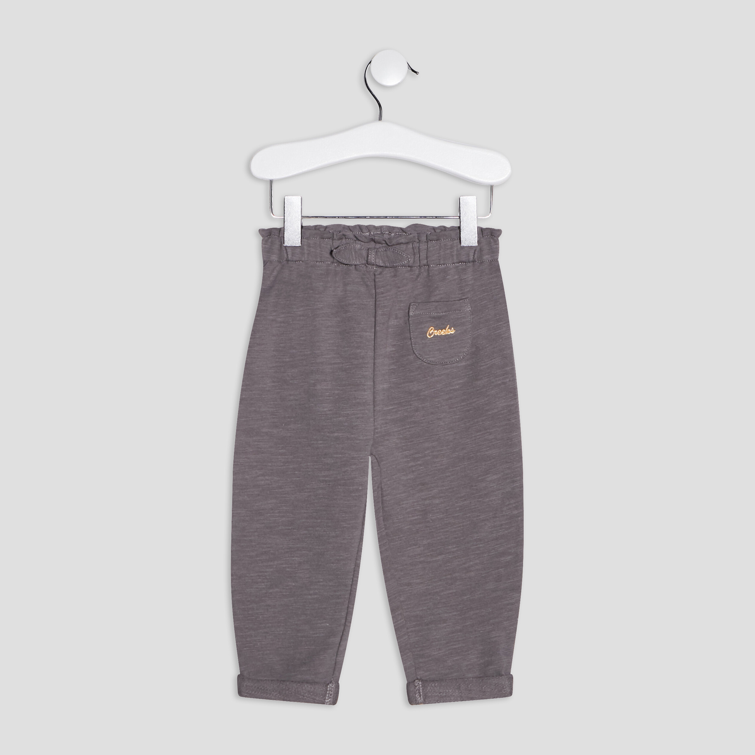 Pantalon droit Creeks gris foncé bébé fille | La Halle