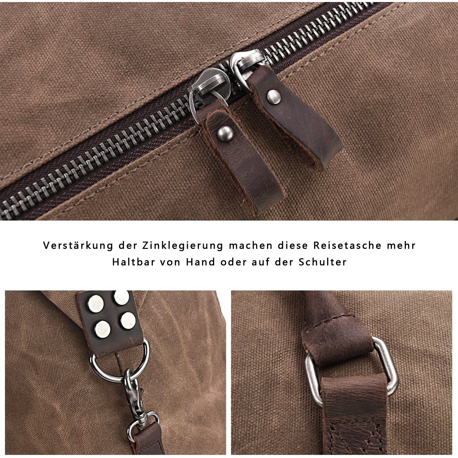 REDOM Reisetasche Trainingstasche Sporttasche Handtasche Schultertasche Seesack Sport (Fitness Tasche Schwimmtasche Sport Reise Tasche Übernachtungstasche, groß, Weekender, Wasserdichte, Echtleder), Männer Frauen Reisen Gym Urlaub Übernachtung Freize