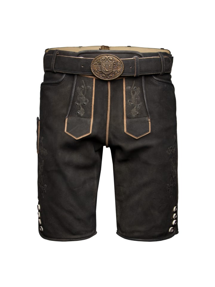 KRÜGER Lederhose Caelius in dunkelbraun günstig kaufen