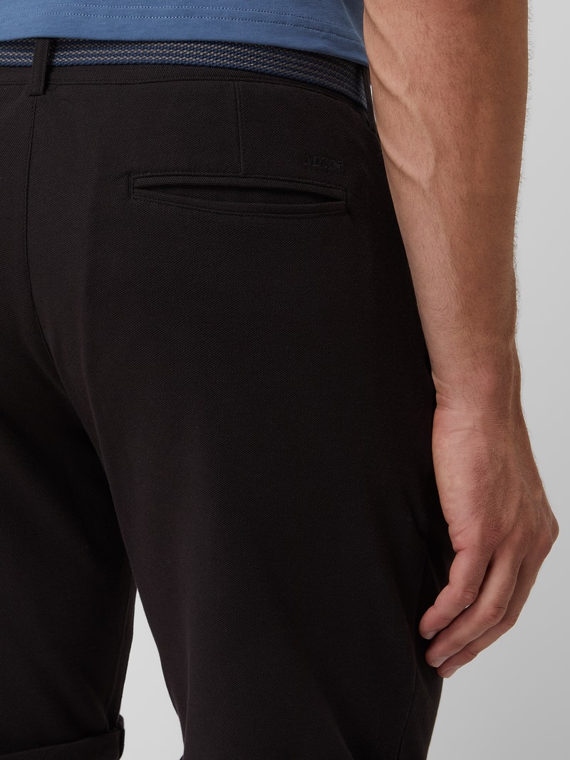 Chino-Shorts aus Piqué in schwarz