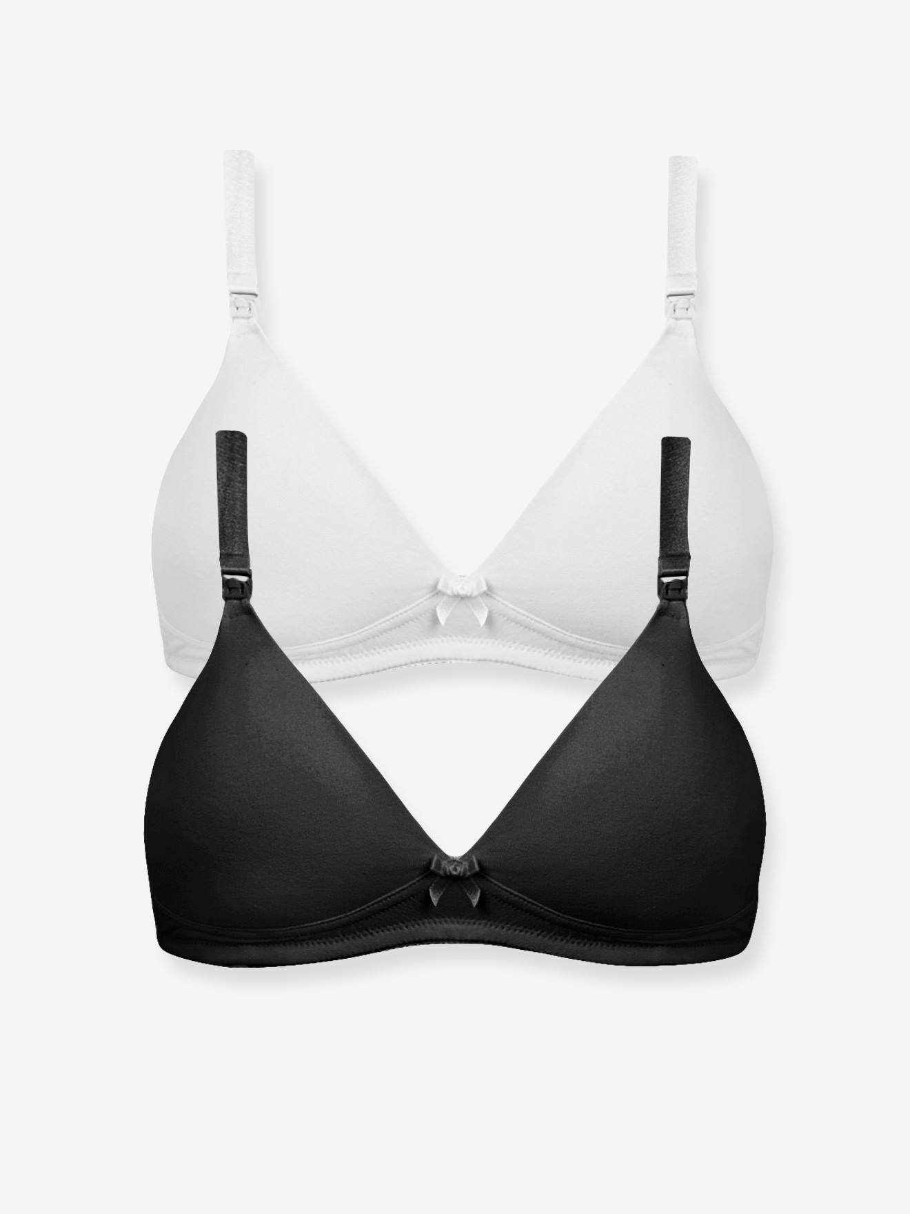 Vertbaudet 2er-Pack wattierte Still-BHs ohne Formbügel Oeko Tex - schwarz+weiß