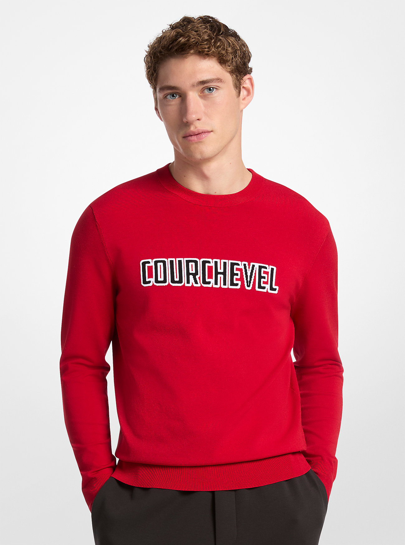 Courchevel Intarsia Genser - CRIMSON