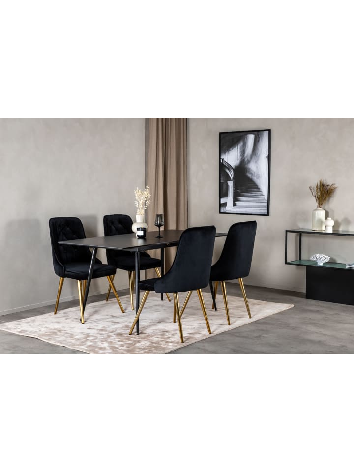 ebuy24 Essgruppe Silar 9 (5-teilig) Schwarz 90 x 120 cm günstig kaufen onesize