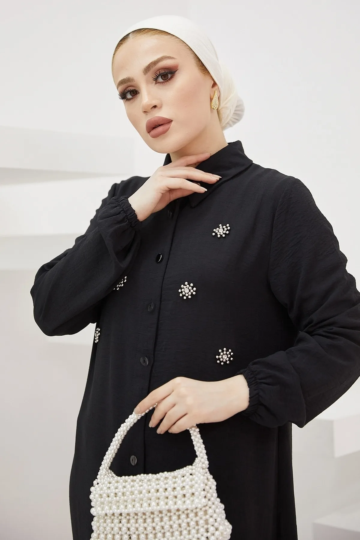 InStyle  Perlenbestickter Ayrobin-Doppelanzug – Schwarz