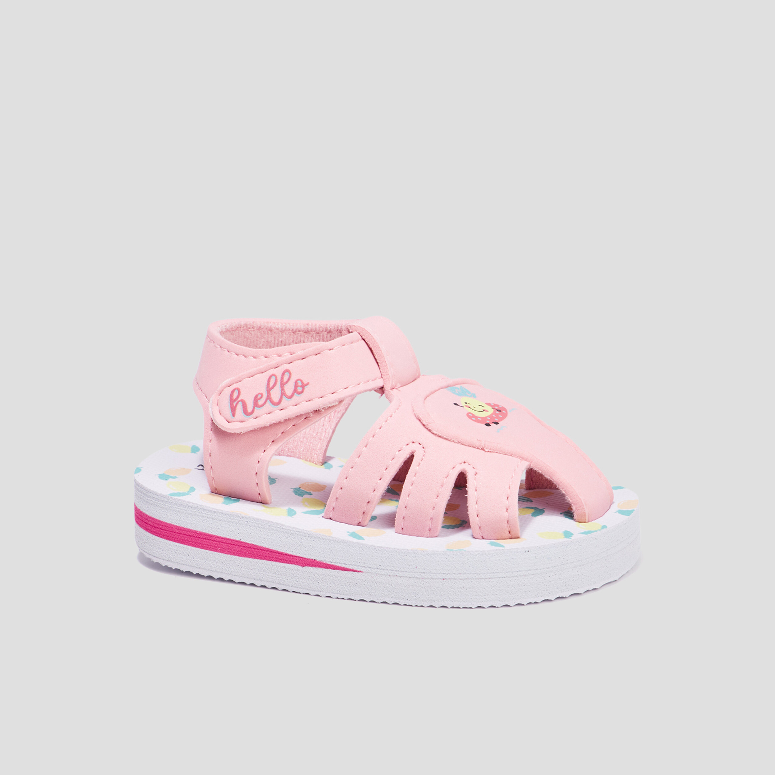 Sandales de plage à scratchs rose bébé fille | La Halle