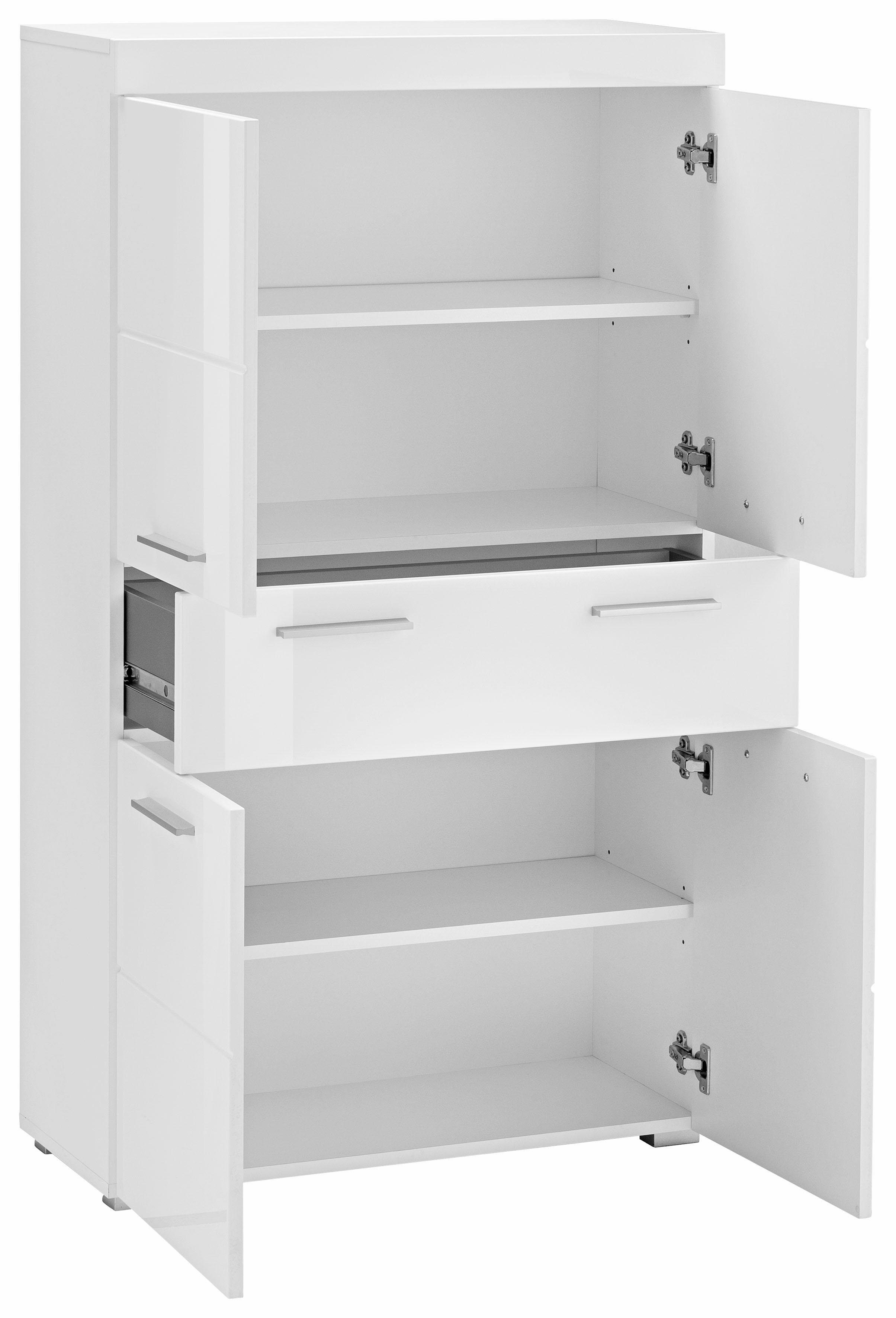 INOSIGN Midischrank Avena Breite 73 cm, Badezimmerschrank mit 1 großen Schubkasten und 4 Türen