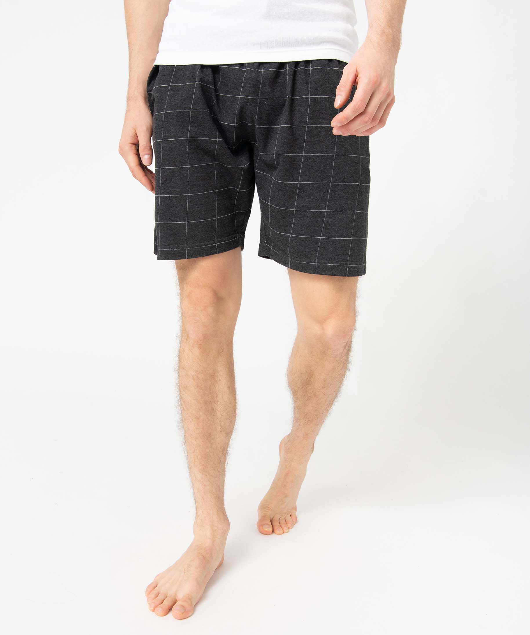 Short de pyjama homme en jersey à taille élastiquée carreaux | GEMO
