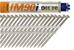 Paslode Befestigungselement 142101 Nagelschraube 2,8 / 3,2 x 50 Edelstahl A2 + Gas IM90 1250 Stück