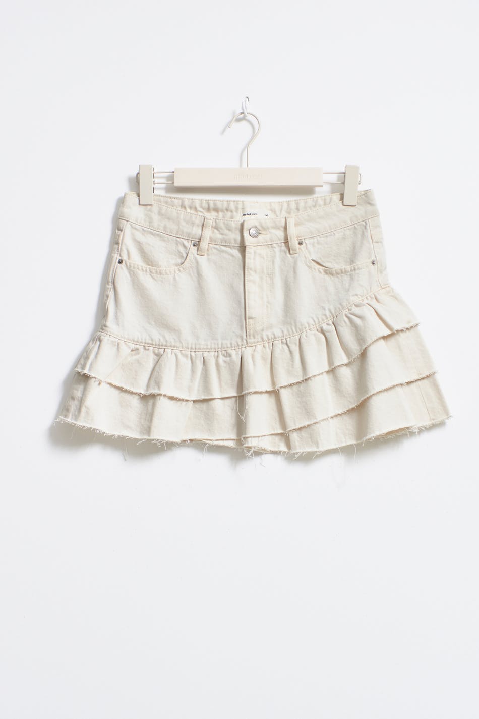 Frill denim skirt