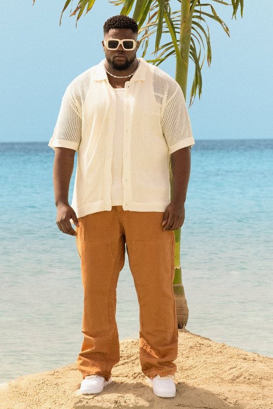 Plus Slim-Fit Schlagjeans