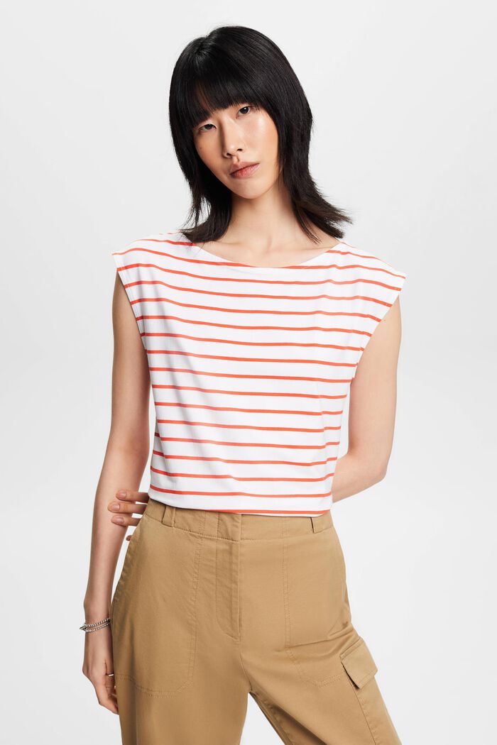Gestreiftes Baumwoll-T-Shirt