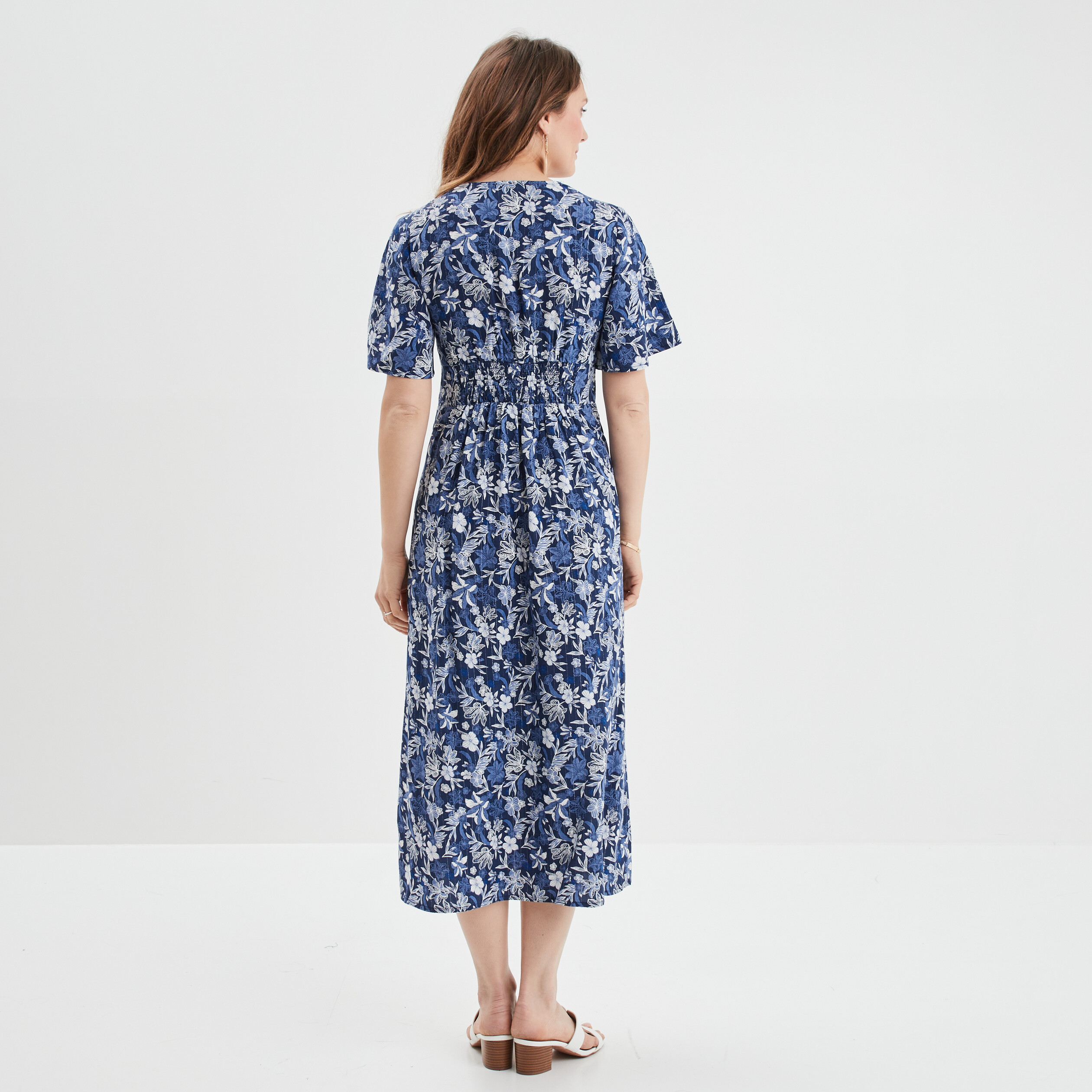 Robe longue droite Creeks bleu marine femme | La Halle