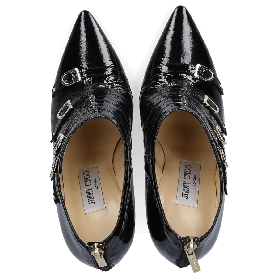 Jimmy Choo - Stiefeletten KAISER Lackleder Logo schwarz - schwarz