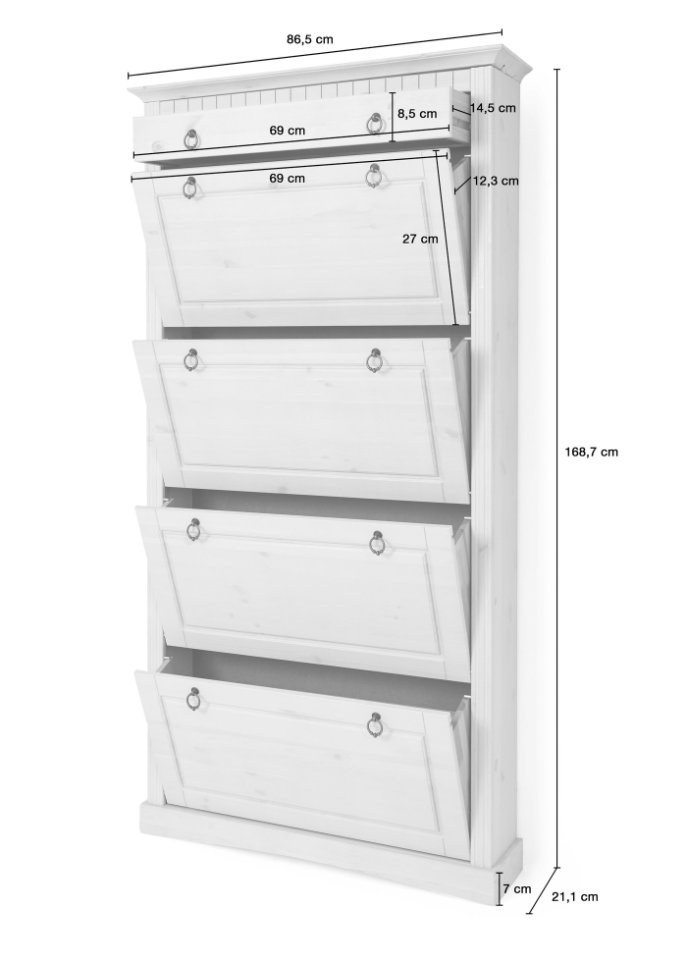 Schuhschrank 4 Klappen