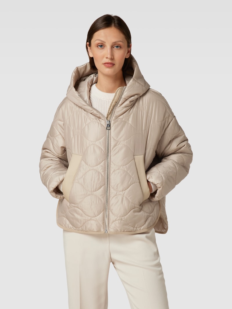 Jacke mit Steppnähten in beige