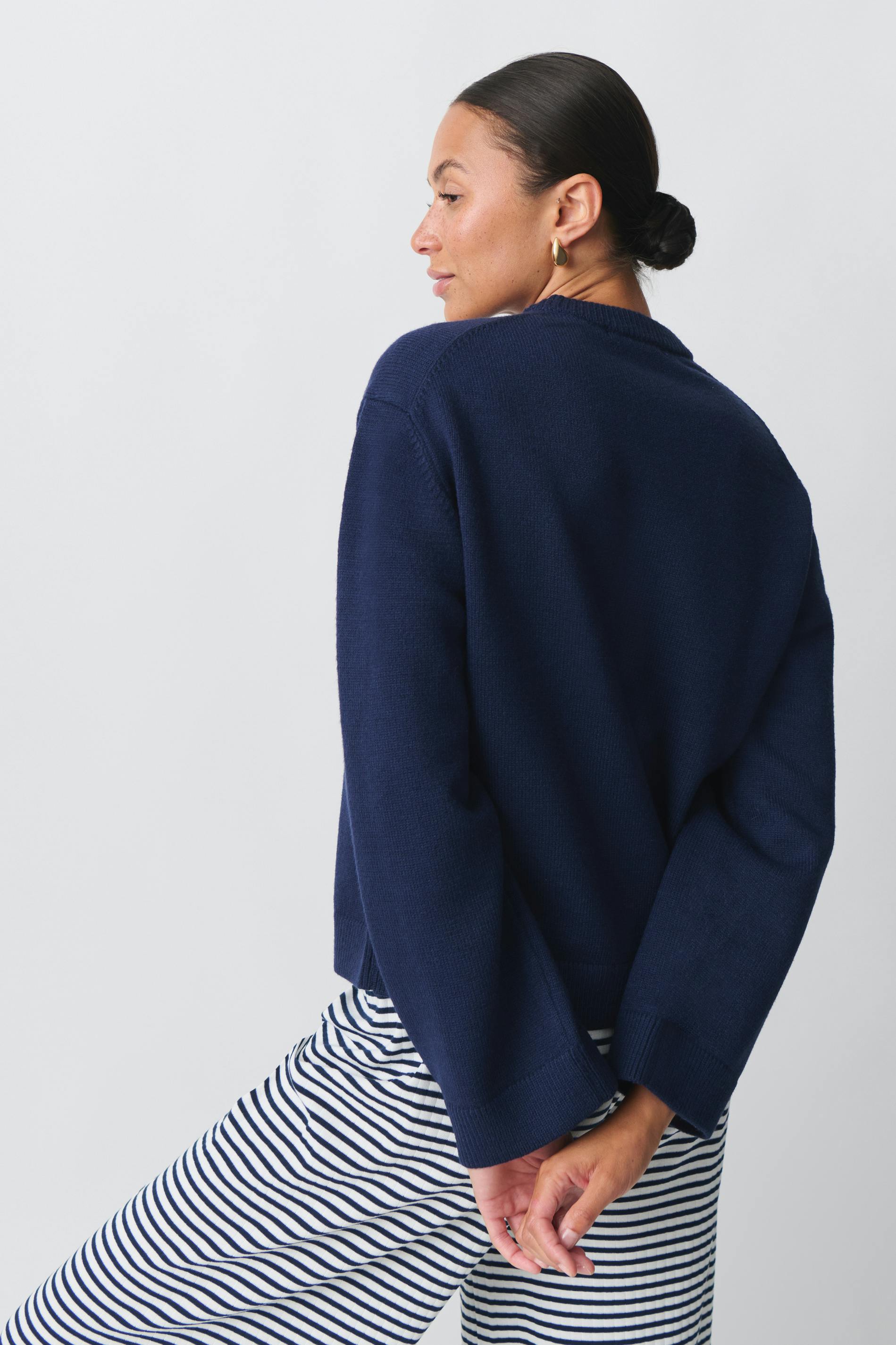 Knitted crew neck sweater
