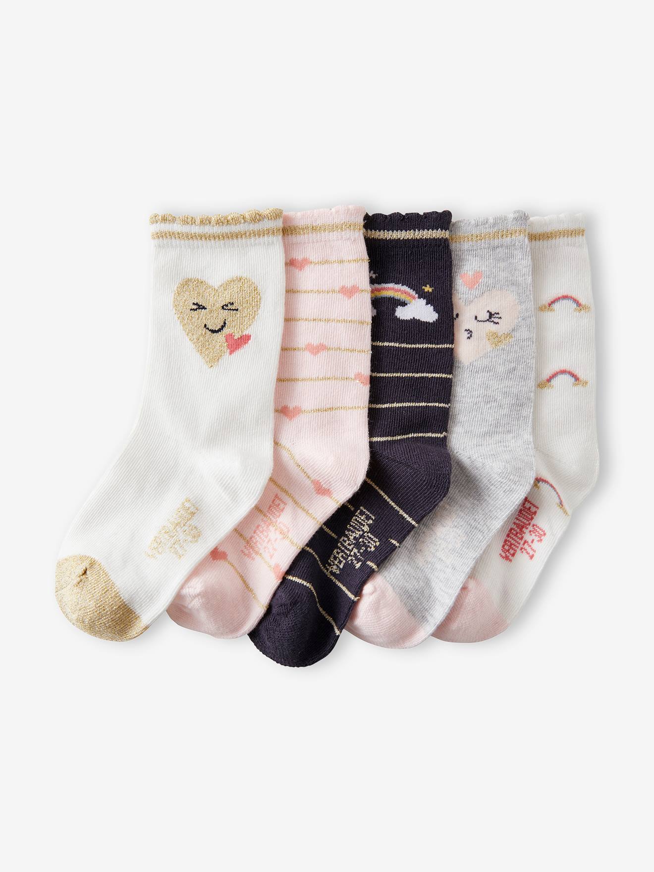 Lot de 5 paires de chaussettes rainbow lot ivoire
