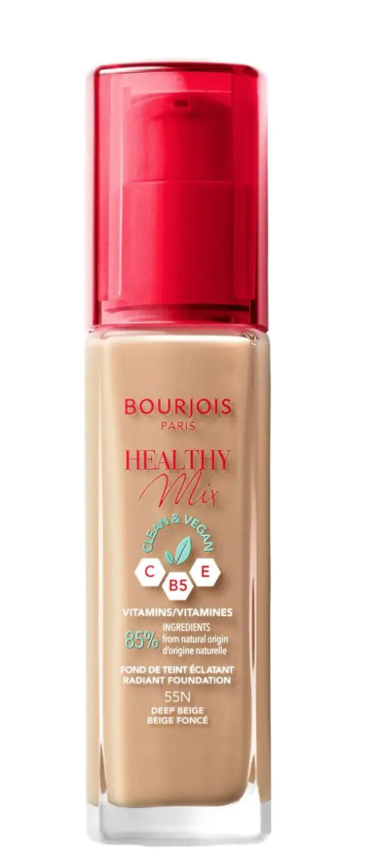 „Bourjois Healthy Mix Clean & Vegan 55 Deep Beige“ veido makiažo pagrindas