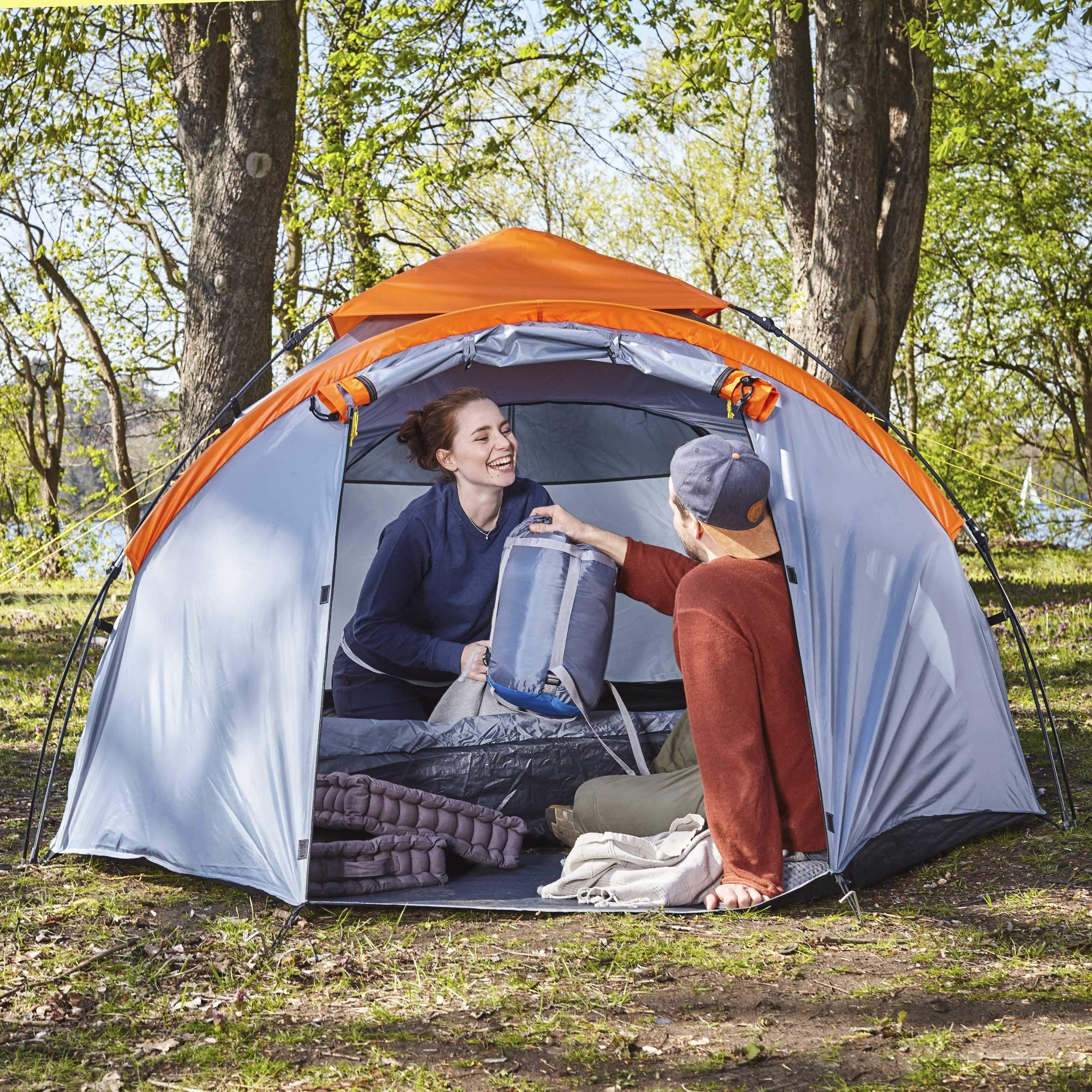 Lumaland Wurfzelt Pop Up Familienzelt Quick Up Aufbau in weniger als 2 Minuten, Personen: 3, wasserdicht Camping 220x220x130