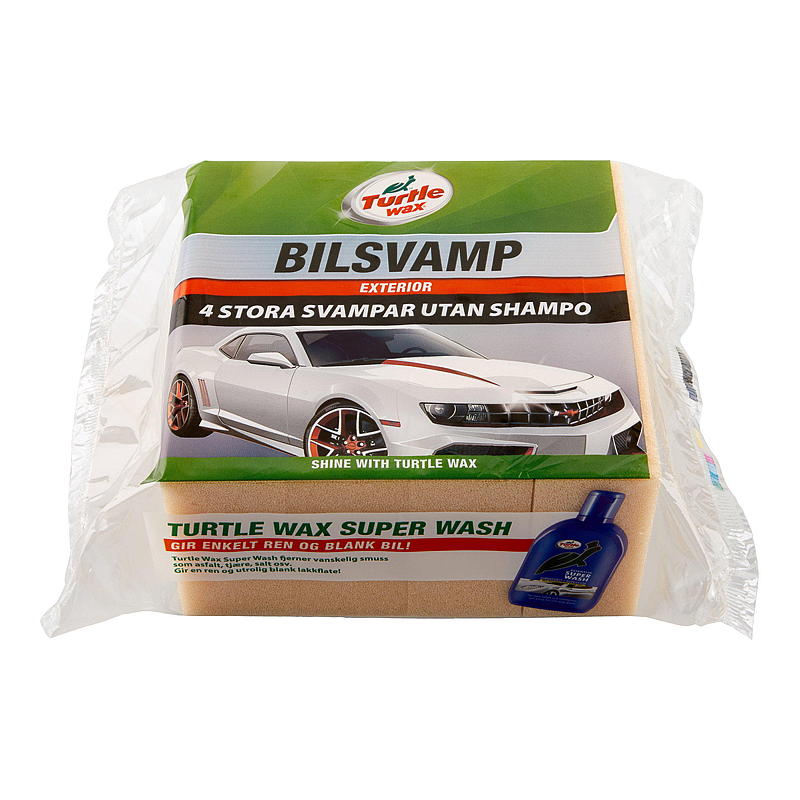Turtle Bilsvamp 4-pk u/shampo, Turtle wax