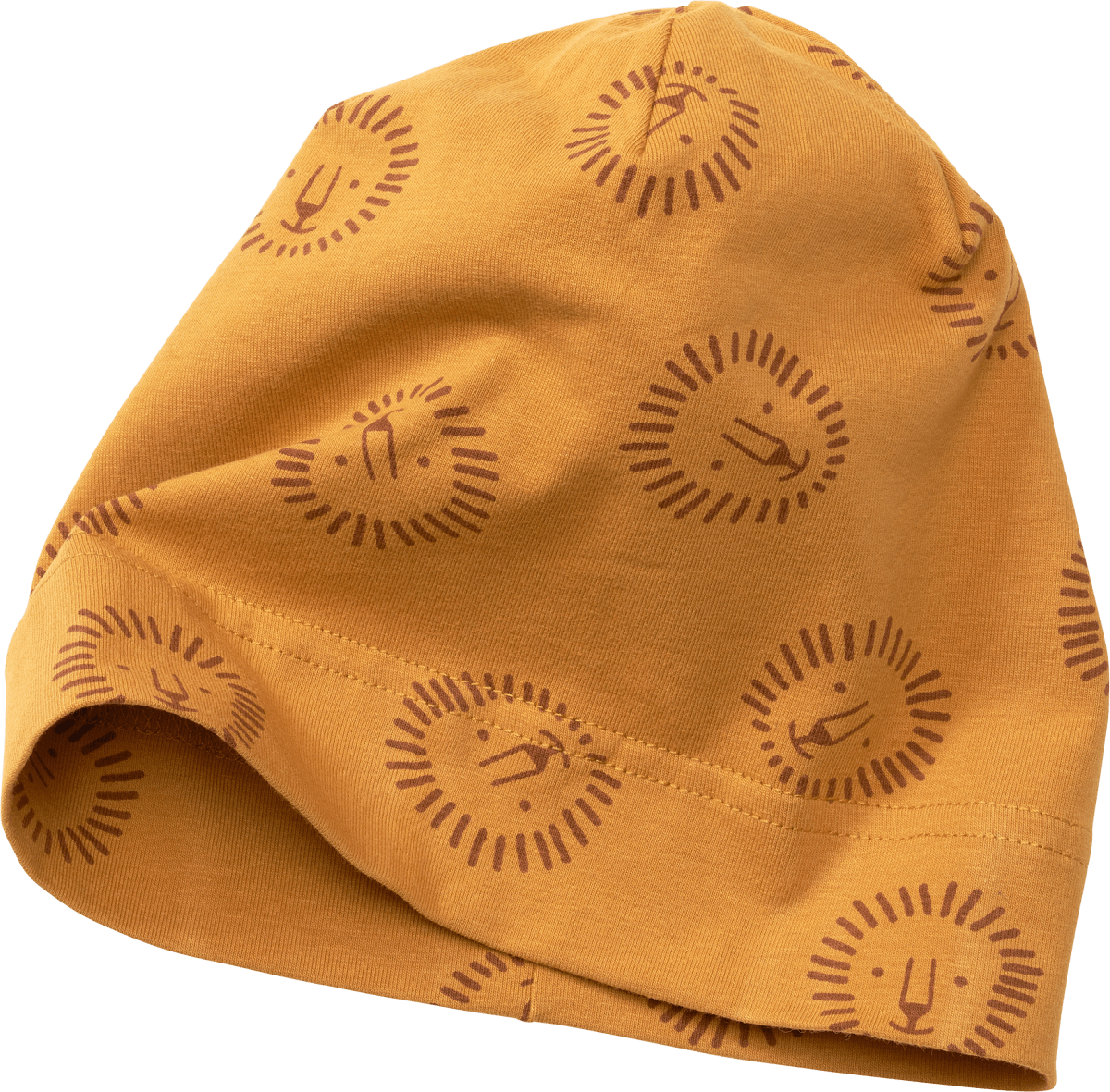 Mütze mit Löwen-Muster, gelb, Gr. 48/49, 1 St