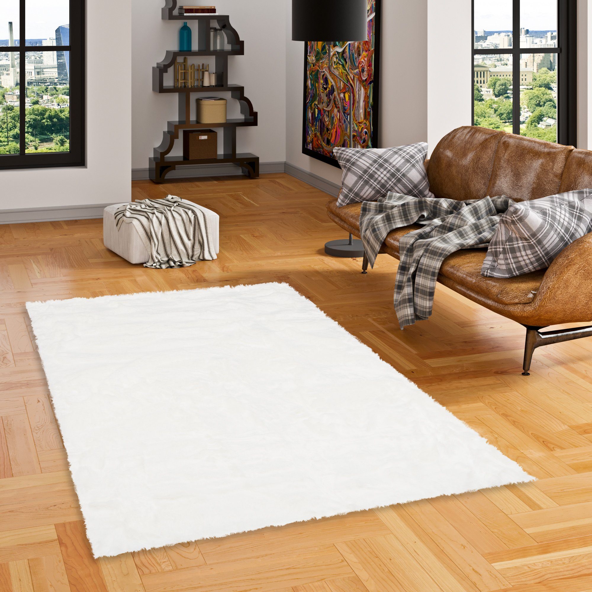 Fellteppich Luxus Super Soft Fellteppich Aspen Meliert, Pergamon, Rechteckig, Höhe: 50 mm