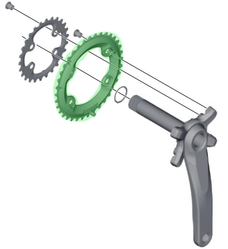 Shimano XT FC-M8000 2-fach Kettenblatt 36 Zähne (BC) kaufen | Bike-Discount