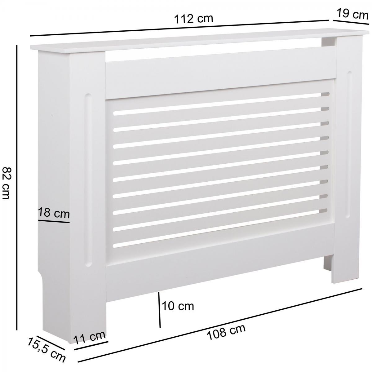 Wohnling Design Heizkörperverkleidung Weiß 112x82x19 cm