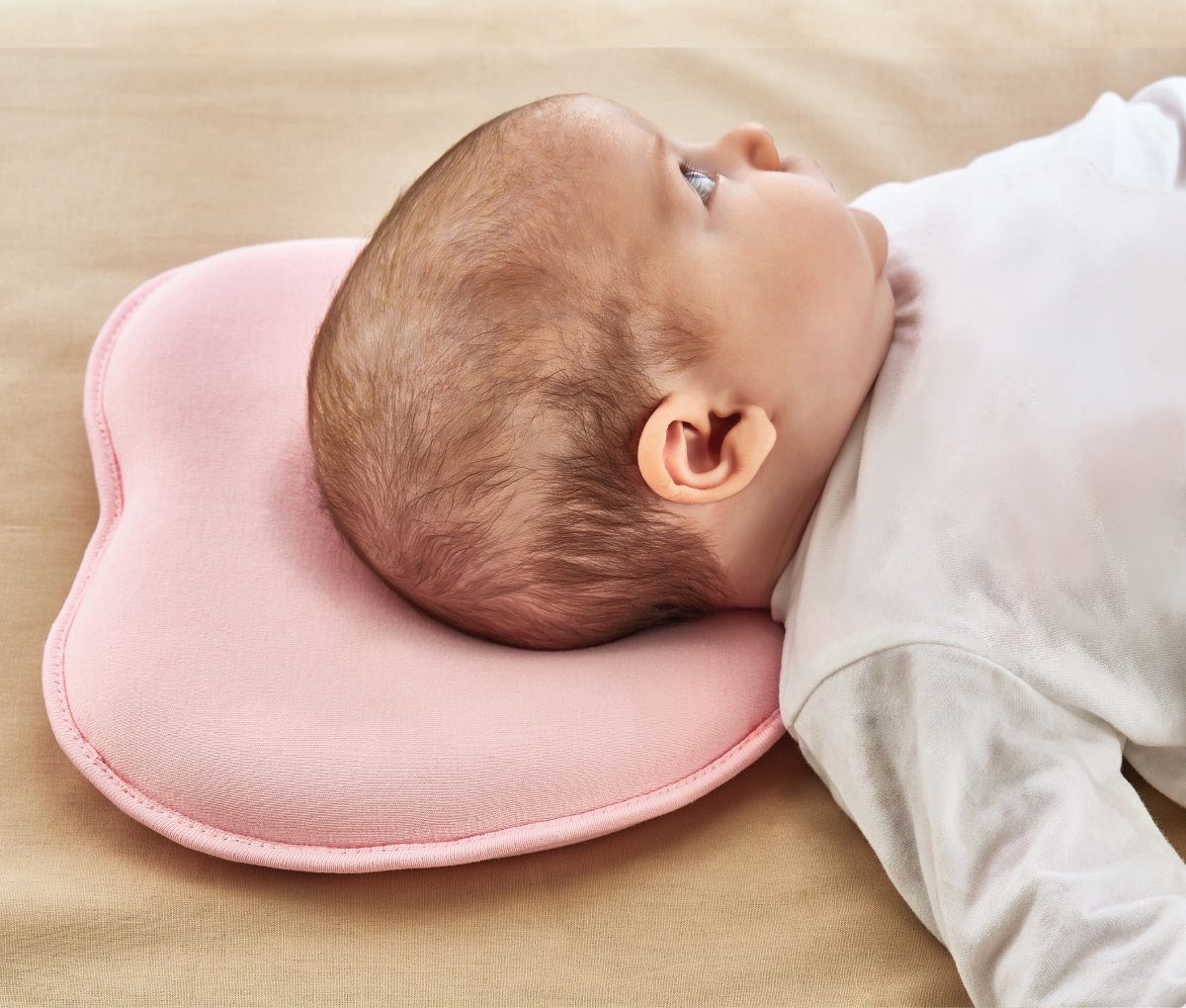 Babyjem Stützkissen Flaches Kopfkissen, pink, für Babys; Made in Europe