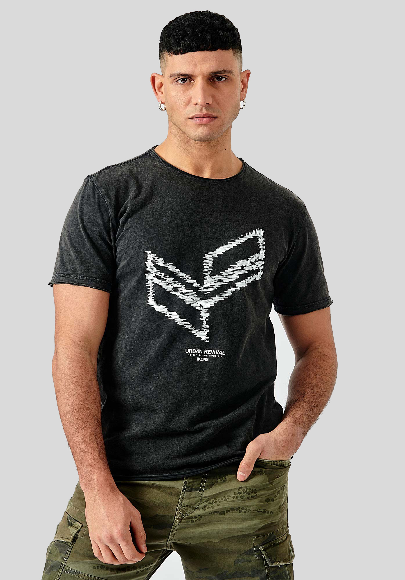NORT   T-shirt noir homme 100% coton