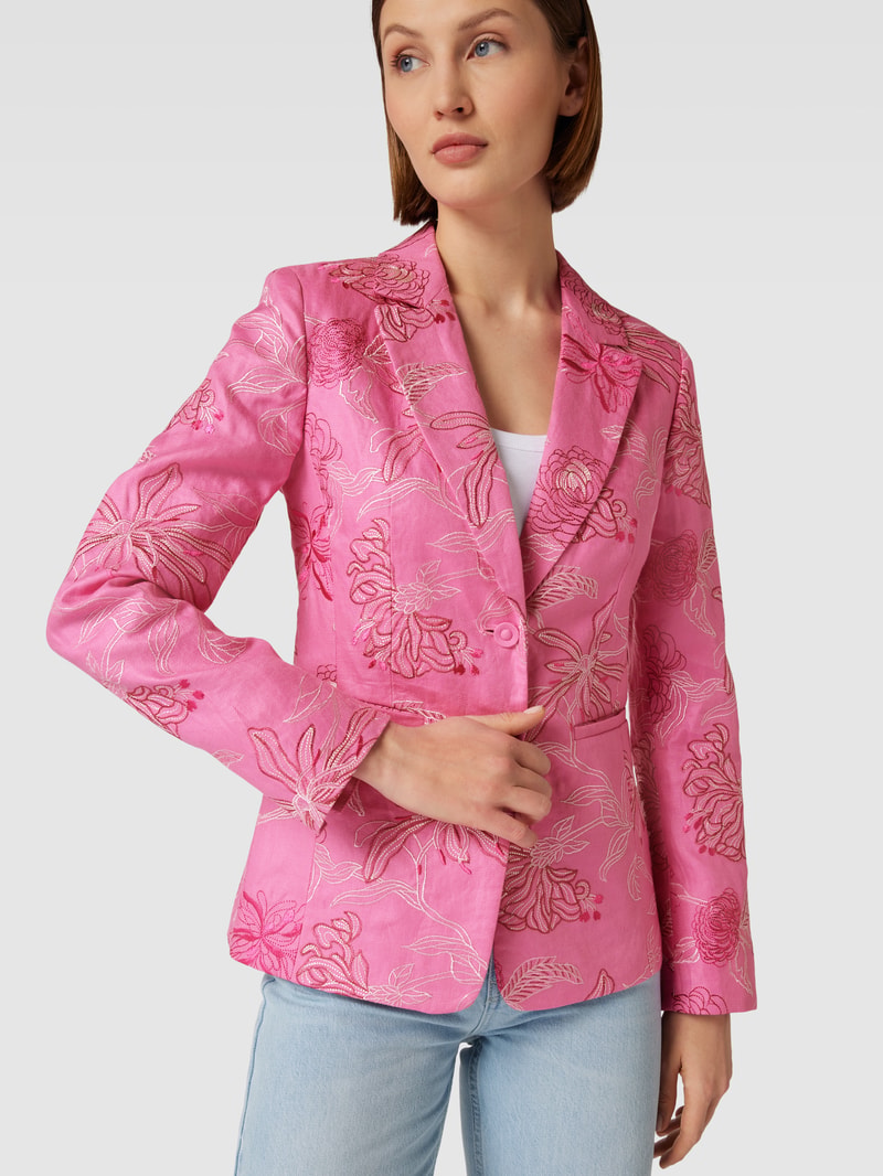 Blazer mit Allover-Print in pink