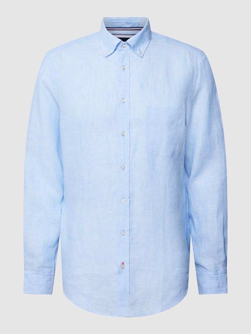 Freizeithemd mit Button-Down-Kragen in bleu