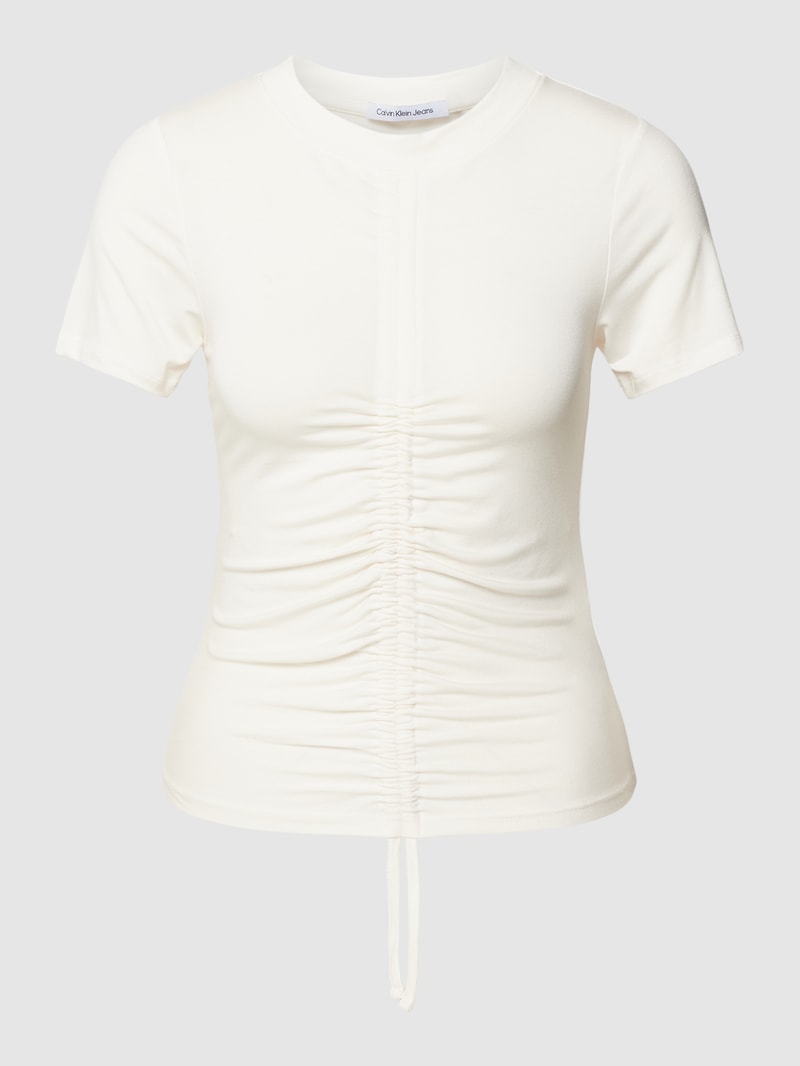 T-Shirt mit Tunnelzug-Schnürung in offwhite
