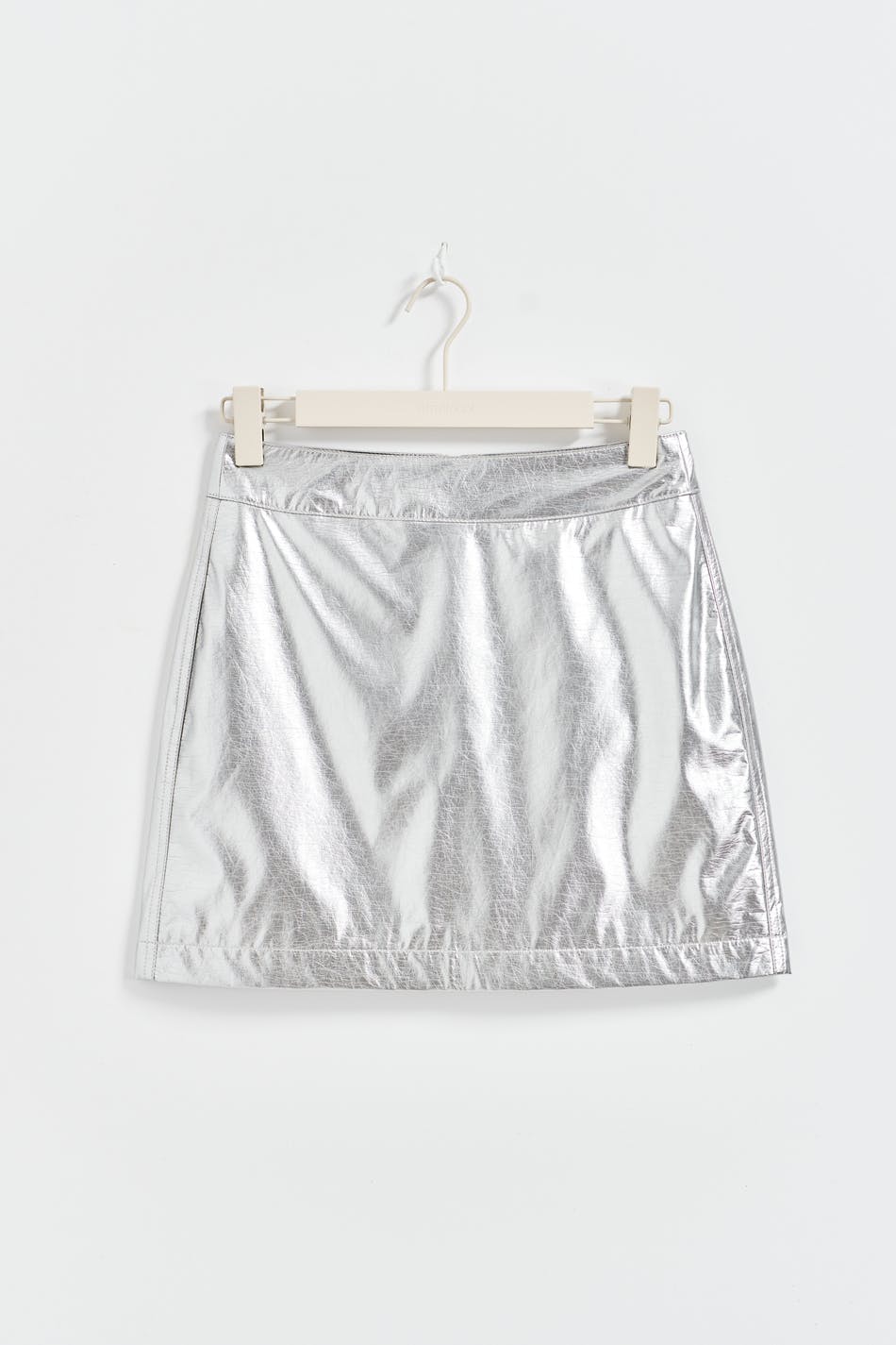 Silver mini skirt